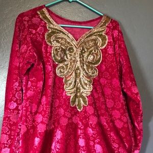 Vintage hot pink velvet garment